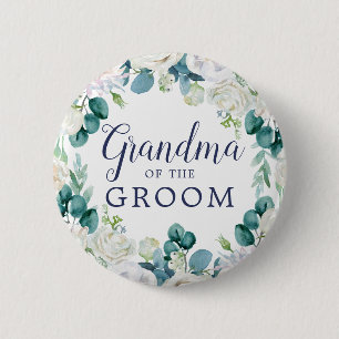 Klassische Weiße Blume Oma des Grooms Button