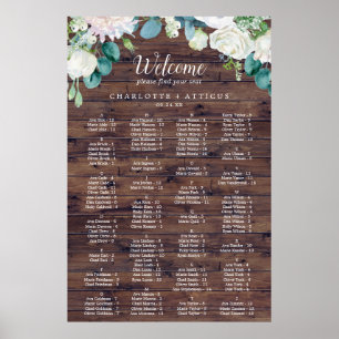Klassische Weiße Blume Rustikale Alphabetische Sit Poster