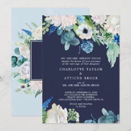Klassische weiße Blume | Traditionelle Hochzeit de Einladung