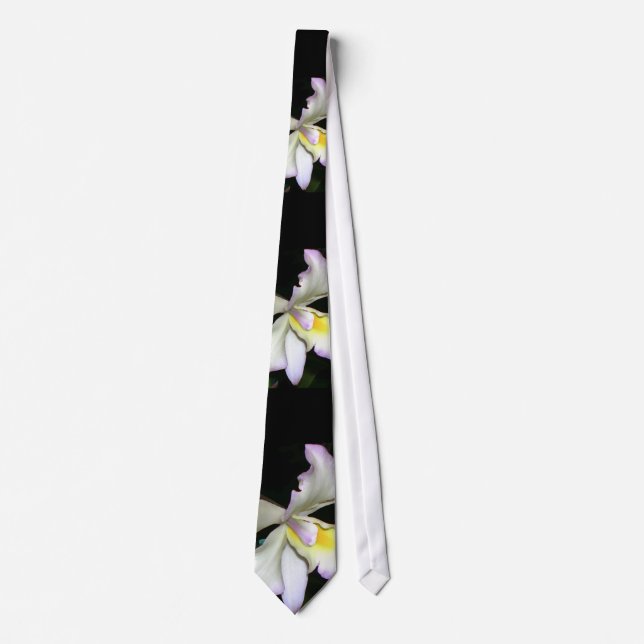 Klassische weiße Orchideen-Hochzeit Krawatte (Vorderseite)