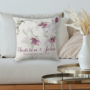 Klassische weiße Orchideen - individuelles Hochzei Kissen