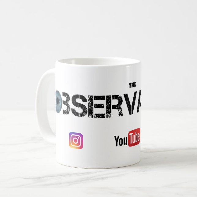 Klassische weiße Tasse - das Observatorium (Vorderseite Links)