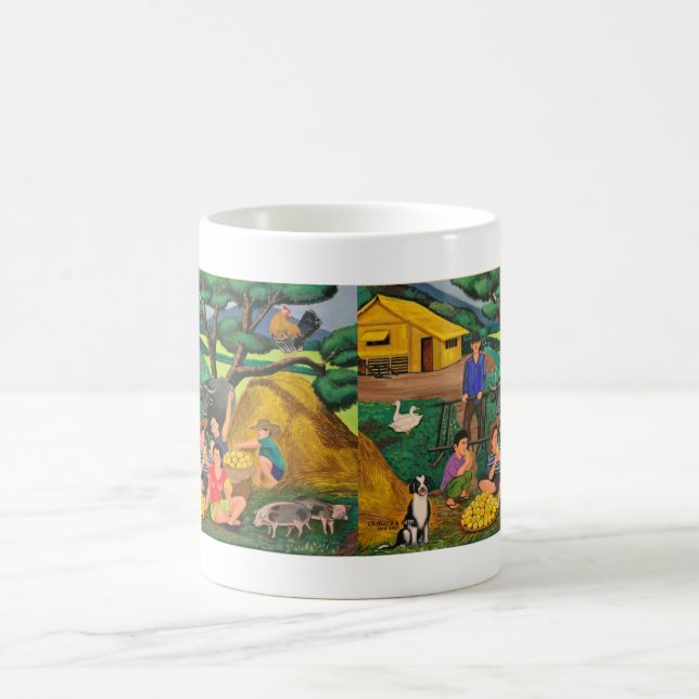 Klassische weiße Tasse "Ernte-Zeit " (Mittel)