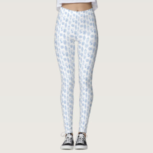 Klassische weiße und blaue Ingwerjars Leggings
