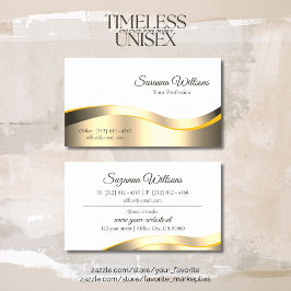 Klassische Weißwavy Gold Dekoration Inspiration un Visitenkarte