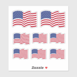 Klassische wellende amerikanische Flaggen Aufklebe Aufkleber