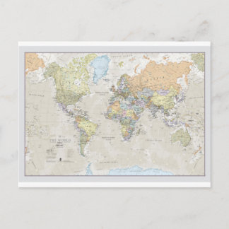 Klassische Weltkarte Postkarte