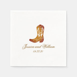 Klassische Western Dunkelbraune Hochzeit Serviette