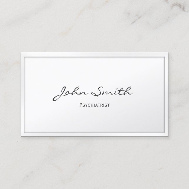 Klassische White Border Psychiatrist Business Card Visitenkarte (Vorderseite)