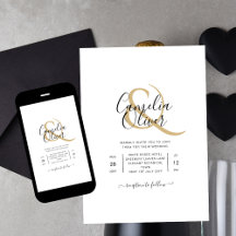 Klassische White Gold Script Print oder Digital We