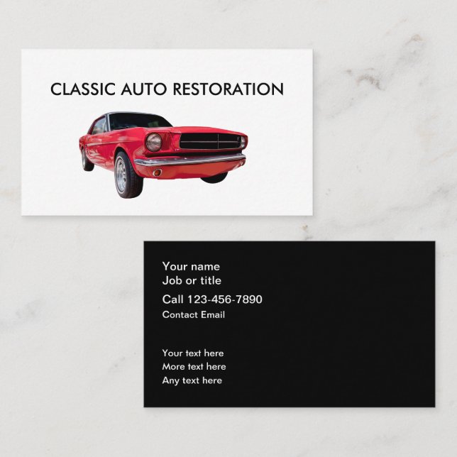 Klassische Wiederherstellung klassischer Auto Visitenkarte (Vorne/Hinten)