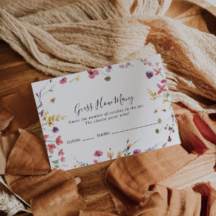 Klassische wilde bunte Blumen-Rat-wie-viele-Karte Postkarte