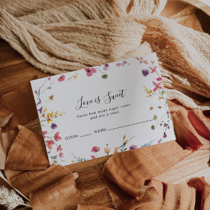 Klassische wilde bunte Blumen-Rat-wie-viele-Karte Postkarte