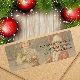 Klassische Winterkinder mit Hirsch