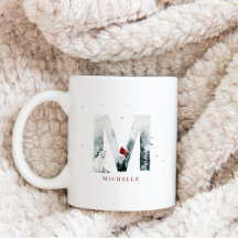 Klassische winterliche Weihnachtsszene Monogramm M