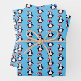 Klassische Winterpinguine Geschenkpapier Set