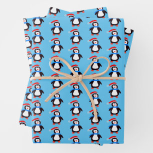 Klassische Winterpinguine Geschenkpapier Set