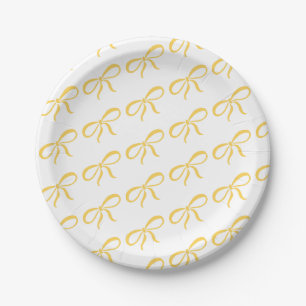 Klassische Yellow Ribbon Babydusche Pappteller