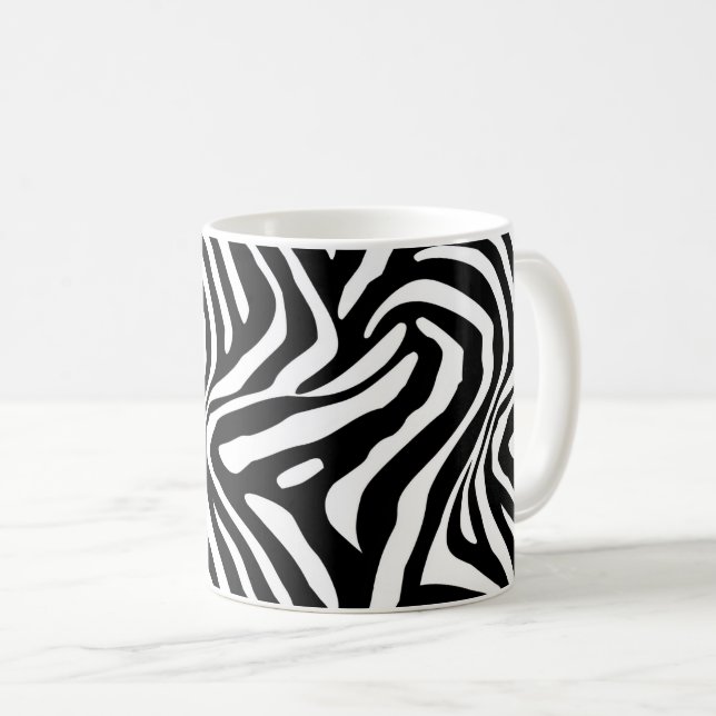 Klassische Zebra-Streifen Kaffeetasse (VorderseiteRechts)