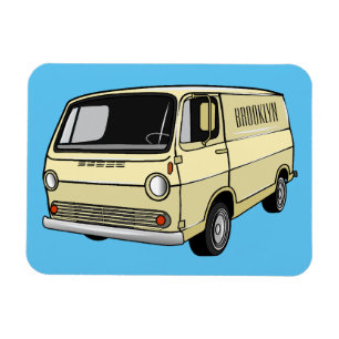 Klassische Zeichentrickillustration eines Vans Magnet