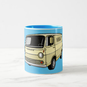 Klassische Zeichentrickillustration eines Vans Zweifarbige Tasse