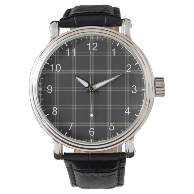 Klassische Zeitlose Clan Eternity Tartan Kariertes Armbanduhr (Vorderseite)