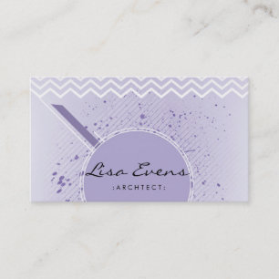 Klassische Zickzack Muster Violet Business Card Visitenkarte