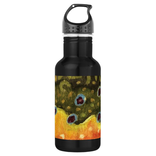 Klassischer 18 Bachforellenfang, Angeln Trinkflasche (Vorderseite)
