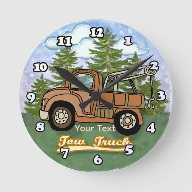 Klassischer Abschleppwagen Runde Wanduhr (Vorderseite)
