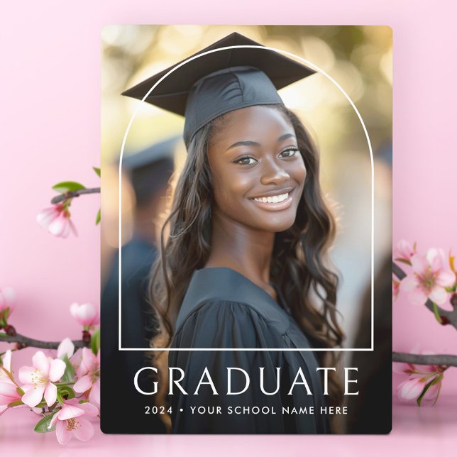 Klassischer Abschluss-Foto Fotoplatte (Elegant arch classic graduation photo graduate plaque)