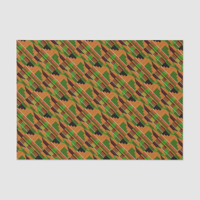 Klassischer Afrikanischer Kente K01-Winkel Seidenpapier (Vorderseite)
