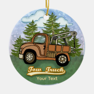 Klassischer alter Abschleppwagen Keramik Ornament