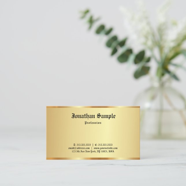 Klassischer alter Schriftart Elegante Berufliche G Visitenkarte (Stehend Vorderseite)