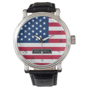 Klassischer amerikanische Flaggen-individueller Armbanduhr