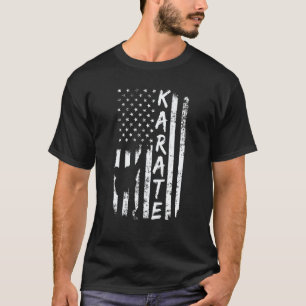 Klassischer amerikanischer Flagge Karate-Fan USA K T-Shirt