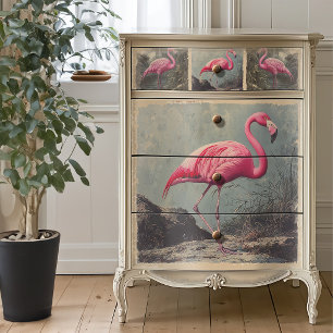 Klassischer Amerikanischer Flamingo Blau Decoupage Seidenpapier