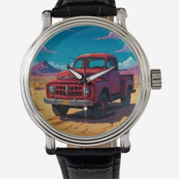 Klassischer amerikanischer Lieferwagen Armbanduhr