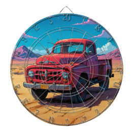 Klassischer amerikanischer Lieferwagen Dartboard Dartscheibe