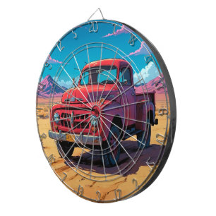 Klassischer amerikanischer Lieferwagen Dartboard Dartscheibe
