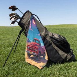 Klassischer amerikanischer Lieferwagen Golfhandtuch
