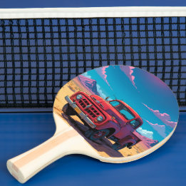 Klassischer amerikanischer Lieferwagen Ping Pong P Tischtennis Schläger