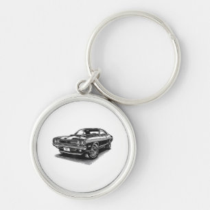 Klassischer amerikanischer Muscle-Car Retro Vintag Schlüsselanhänger