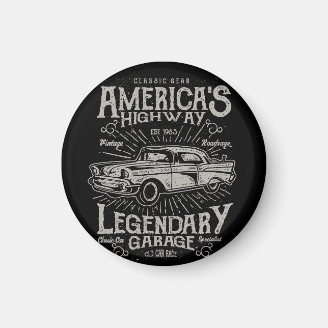 Klassischer amerikanischer Muskelwagen | Hotrod's  Magnet (Vorne)