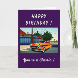 Klassischer amerikanischer Wagen in den 50er Jahre Karte