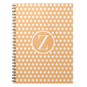 Klassischer Anfangsbuchstabe Polka Dots Light Oran Notizblock