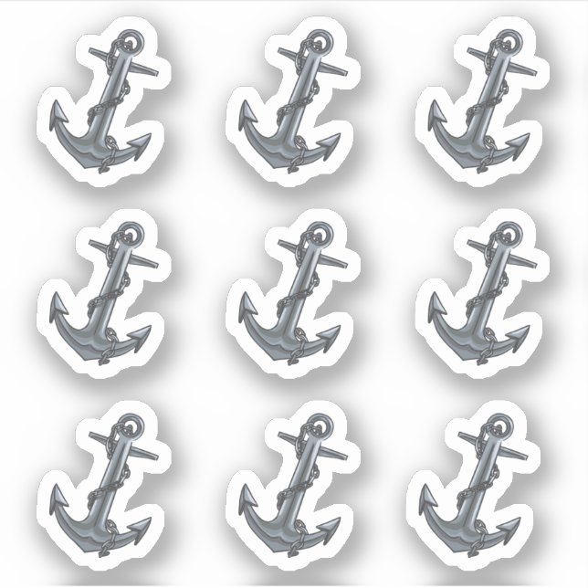 Klassischer Anker Fantastische Fun Ocean Wedding Aufkleber (Vorderseite)