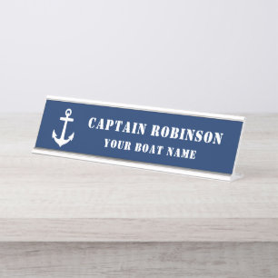 Klassischer Anker Ihr Captain Titel Boat Name Mari Schreibtischnamensplakette