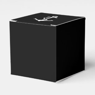 Klassischer Anker-Schwarzweiss-Seeentwurf Geschenkschachtel