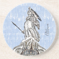 Klassischer antiker Athena-Statue-Untersetzer - Gr