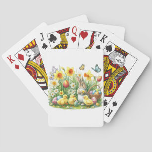 Klassischer/antiker Osterhase/Huhn Spielkarten